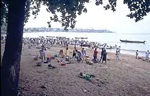 Fishermen land their catch of fish in Sao Tomé