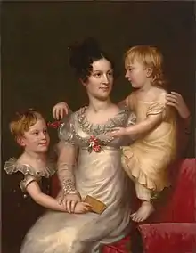 Sarah Weston Seaton, wife of William Winston Seaton, and two of their children, c. 1815