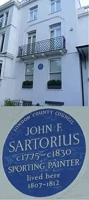 House at 155 Old Church Street, Chelsea, London, the home of John Sartorius between 1807 and 1812.