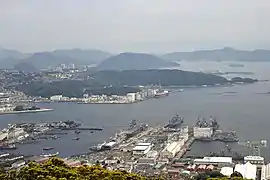 Aerial view of Sasebo Naval Base