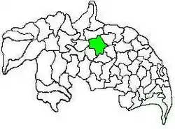 Mandal map of Guntur district showing  Sattenapalle mandal (in green)