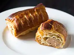 A saucijzenbroodje&nbsp;[nl] is a popular snack in the Netherlands and is the Dutch variant of a sausage roll.
