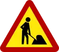 Workers in road ahead