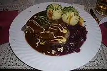 Sauerbraten with potato dumplings