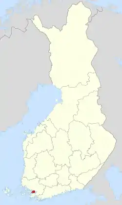 Location of Sauvo in Finland