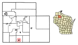 Location of Exeland in Sawyer County, Wisconsin.