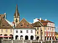 The Small Square (German: Der kleine Ring, Romanian: Piața Mică) in Sibiu (German: Hermannstadt)
