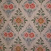 Close up of the "Gästgivars-wallpaper"