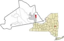 Location in Schenectady County and the state of New York.