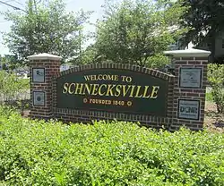 Welcome sign in Schnecksville, June 2013