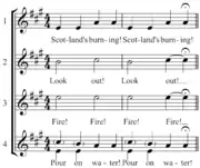 "Scotland's Burning" in duple meter. Play&nbsp;(help·info)