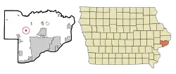 Location of Maysville, Iowa