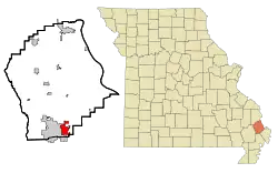 Location of Miner, Missouri