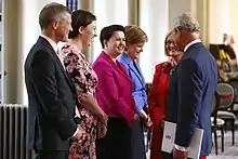 Charles with Willie Rennie, Ruth Davidson, and Nicola Sturgeon