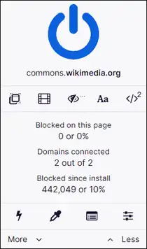 uBlock Origin pop-up interface as of version 1.27.6