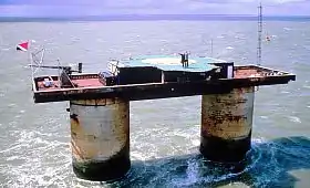 The Principality of Sealand's artificial island in the North Sea.