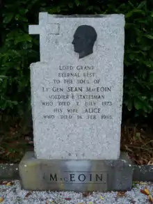 Seán Mac Eoin's burial site in St. Emers Cemetery, in Ballinalee, Ireland.