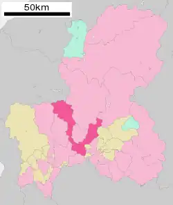Location of Seki in Gifu Prefecture