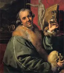 Self-portrait (with hourglass and skull) by Johann Zoffany, circa 1776