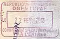 Entry stamp issued at Keur Ayib in an Israeli passport