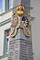 Coats of Arms of Poland and Saxony on a postal milestone