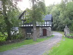 Gate lodge in the Tudor Revival style at Senneville, Quebec, Canada