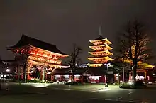 The temple during nighttime.