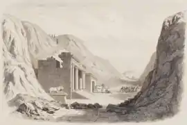 Serapeum temple during the excavation of the dromos in 1851. Removal of the Apis statue, now housed in the Louvre.