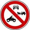 Forbidden for motor vehicles, motorcycles, and horsecarts
