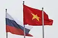 Flag of Vietnam besides the Flag of Russia