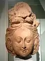 Serindian head, 6th-7th century terracotta, Tumshuq (Xinjiang)