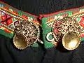 Setesdalsbunad, the leftmost.  Detail of the costume.