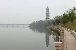 Kuiwen Pagoda and Xinjiang River