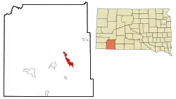 Location in Oglala Lakota County and the state of South Dakota