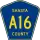 County Road A16 marker