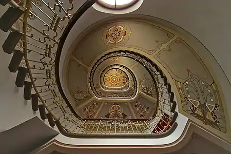 Stairway in Pēkšēns House by Konstantīns Pēkšēns (1903) now hosting Riga Jūgendstils museum