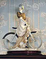 Cyclist sculpture, put on display to illustrate the short story The Adventure of the Solitary Cyclist