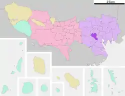 Location of Shibuya in Tokyo