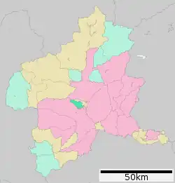 Location of Shintō in Gunma Prefecture