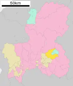 Location of Shirakawa in Gifu Prefecture