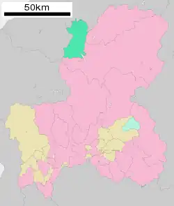 Location of Shirakawa in Gifu Prefecture