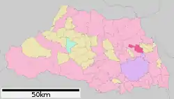 Location of Shiraoka in Saitama Prefecture