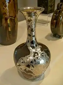 Rookwood Pottery Company vase of ceramic overlaid with silver by Kataro Shirayamadani, U.S. (1892)