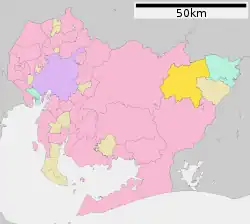 Location of Shitara in Aichi Prefecture