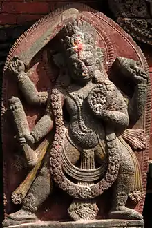 Image 8Vishnu holding his legendary sword Nandaka (from List of mythological objects)
