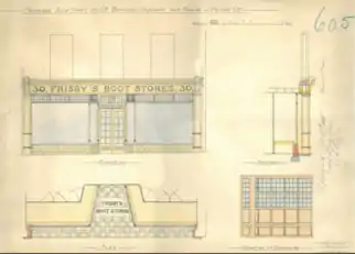 Proposal for shopfront at 30 The Borough, Farnham, Surrey by Arthur Stedman (1907)