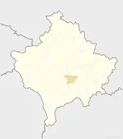 Location of the municipality of Shtime within Kosovo