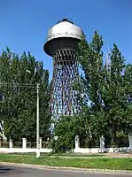 Another view of the Shukhov water tower in Mykolaiv, Ukraine.