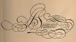 Arabesque pen flourishes on a signature