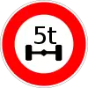 Axle weight limit (5 tonnes)